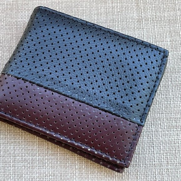 Men Wallet Dual Color Genuine Leather Bi Fold Card Holder Handmade Wallet